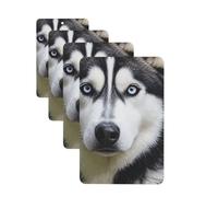 Lot de 4 cartes désodorisantes de voiture Husky Dog pour homme et femme - Accessoires de voiture mignons - Diffuseur de parfum durable à suspendre - Tablettes d'aromathérapie pour voiture