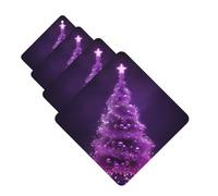 Lot de 4 cartes désodorisantes de voiture motif arbre violet de Noël pour homme et femme - Accessoires de voiture mignons - Diffuseur de parfum durable à suspendre - Tablettes d'aromathérapie pour