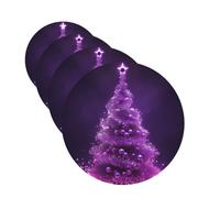 Lot de 4 cartes désodorisantes de voiture motif arbre violet de Noël pour homme et femme - Accessoires de voiture mignons - Diffuseur de parfum durable à suspendre - Tablettes d'aromathérapie pour