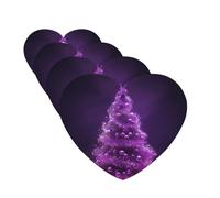 Lot de 4 cartes désodorisantes de voiture motif arbre violet de Noël pour homme et femme - Accessoires de voiture mignons - Diffuseur de parfum durable à suspendre - Tablettes d'aromathérapie pour
