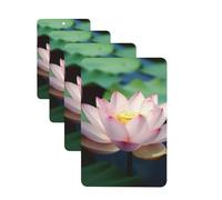 Lot de 4 cartes désodorisantes de voiture motif fleurs de lotus pour homme et femme - Accessoires de voiture mignons - Diffuseur de parfum durable à suspendre - Tablettes d'aromathérapie pour voiture
