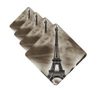 Lot de 4 cartes désodorisantes de voiture Paris Tour Eiffel pour homme et femme - Accessoires de voiture mignons - Diffuseur de parfum durable à suspendre - Tablettes d'aromathérapie pour voiture
