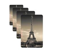 Lot de 4 cartes désodorisantes de voiture Paris Tower - Longue durée à suspendre - Pour chambre à coucher, armoire, voiture, tablettes d'aromathérapie - Pour homme et femme - Pendentif rétroviseur