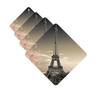 Lot de 4 cartes désodorisantes de voiture Paris Tower - Longue durée à suspendre - Pour chambre à coucher, armoire, voiture, tablettes d'aromathérapie - Pour homme et femme - Pendentif rétroviseur