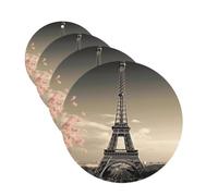 Lot de 4 cartes désodorisantes de voiture Paris Tower pour homme et femme - Accessoires de voiture mignons - Diffuseur de parfum durable à suspendre - Tablettes d'aromathérapie pour voiture