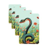 Lot de 4 cartes désodorisantes de voiture serpent et fleur pour homme et femme - Accessoires de voiture mignons - Diffuseur de parfum durable à suspendre - Tablettes d'aromathérapie pour voiture