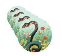 Lot de 4 cartes désodorisantes de voiture serpent et fleur pour homme et femme - Accessoires de voiture mignons - Diffuseur de parfum durable à suspendre - Tablettes d'aromathérapie pour voiture