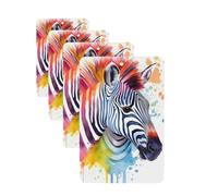 Lot de 4 cartes désodorisantes de voiture zébrées colorées pour homme et femme - Accessoires de voiture mignons - Diffuseur de parfum durable à suspendre - Tablettes d'aromathérapie pour voiture