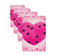 Lot de 4 cartes désodorisantes en forme de cœur rose pour homme et femme - Accessoires de voiture mignons - Diffuseur de parfum durable à suspendre - Tablettes d'aromathérapie pour voiture