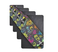Lot de 4 cartes désodorisantes graffiti pour voiture et skateboard pour homme et femme - Accessoires de voiture mignons - Diffuseur de parfum durable à suspendre - Tablettes d'aromathérapie pour