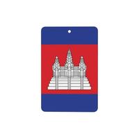 Lot de 4 cartes désodorisantes jetables à suspendre pour voiture, motif drapeau du Cambodge, parfum lavande