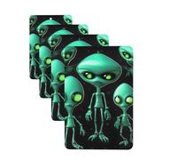 Lot de 4 cartes désodorisantes pour voiture Aliens pour homme et femme - Accessoires de voiture mignons - Diffuseur de parfum durable à suspendre - Tablettes d'aromathérapie pour voiture