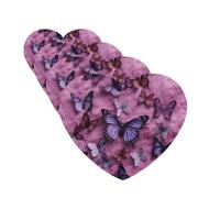 Lot de 4 cartes désodorisantes pour voiture « All butterflies are on purple background » pour homme et femme - Accessoires de voiture mignons - Diffuseur de parfum durable à suspendre - Tablettes