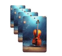 Lot de 4 cartes désodorisantes pour voiture avec poster violon - Cartes parfumées à suspendre - Tablettes d'aromathérapie pour voiture - Cadeau personnalisé pour homme et femme - Parfum lavande
