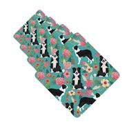 Lot de 4 cartes désodorisantes pour voiture Border Collie Florals - Cartes parfumées à suspendre pour chambre à coucher, armoire, voiture, tablettes d'aromathérapie pour homme et femme - Pendentif