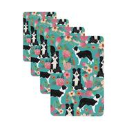 Lot de 4 cartes désodorisantes pour voiture Border Collie Florals - Cartes parfumées à suspendre pour chambre à coucher, armoire, voiture, tablettes d'aromathérapie pour homme et femme - Pendentif