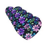Lot de 4 cartes désodorisantes pour voiture Camélia violet à suspendre - Parfum durable - Tablettes d'aromathérapie de voiture - Pendentif pour rétroviseur de voiture, armoire à chaussures