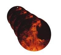 Lot de 4 cartes désodorisantes pour voiture Dancing Fire - Cartes parfumées à suspendre - Tablettes d'aromathérapie personnalisées - Cadeaux pour homme et femme - Parfum lavande