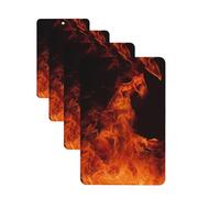 Lot de 4 cartes désodorisantes pour voiture Dancing Fire - Cartes parfumées à suspendre - Tablettes d'aromathérapie personnalisées - Cadeaux pour homme et femme - Parfum lavande