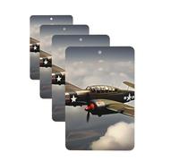 Lot de 4 cartes désodorisantes pour voiture d'avion de la Seconde Guerre mondiale pour homme et femme - Accessoires de voiture mignons - Diffuseur de parfum durable à suspendre - Tablettes