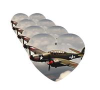 Lot de 4 cartes désodorisantes pour voiture d'avion de la Seconde Guerre mondiale pour homme et femme - Accessoires de voiture mignons - Diffuseur de parfum durable à suspendre - Tablettes