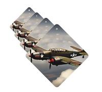 Lot de 4 cartes désodorisantes pour voiture d'avion de la Seconde Guerre mondiale pour homme et femme - Accessoires de voiture mignons - Diffuseur de parfum durable à suspendre - Tablettes