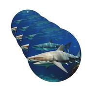 Lot de 4 cartes désodorisantes pour voiture - Deux requins blancs - Cartes parfumées à suspendre - Tablettes d'aromathérapie personnalisées - Cadeau pour homme et femme - Parfum lavande