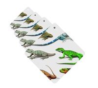 Lot de 4 cartes désodorisantes pour voiture - Différents types de lézard - Pour homme et femme - Accessoires de voiture mignons - Longue durée - Diffuseur de parfum à suspendre - Tablettes