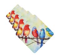 Lot de 4 cartes désodorisantes pour voiture Five Singing Birds - Cartes parfumées à suspendre - Tablettes d'aromathérapie personnalisées - Cadeaux pour homme et femme - Parfum lavande