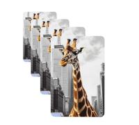 Lot de 4 cartes désodorisantes pour voiture Giraffe in New York - Cartes parfumées à suspendre pour chambre à coucher, armoire, voiture, tablettes d'aromathérapie pour homme et femme - Pendentif