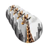 Lot de 4 cartes désodorisantes pour voiture Giraffe in New York - Cartes parfumées à suspendre pour chambre à coucher, armoire, voiture, tablettes d'aromathérapie pour homme et femme - Pendentif