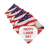 Lot de 4 cartes désodorisantes pour voiture Happy Labor Day - Cartes parfumées à suspendre pour armoire, salle de bain, voiture, aromathérapie, tablettes d'aromathérapie, rétroviseur, désodorisants de
