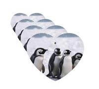 Lot de 4 cartes désodorisantes pour voiture Jeunes pingouins avec neige pour homme et femme - Accessoires de voiture mignons - Diffuseur de parfum durable à suspendre - Tablettes d'aromathérapie pour