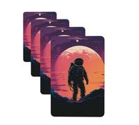Lot de 4 cartes désodorisantes pour voiture motif astronaute cool pour homme et femme - Accessoires de voiture mignons - Diffuseur de parfum durable à suspendre - Tablettes d'aromathérapie pour
