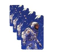Lot de 4 cartes désodorisantes pour voiture motif astronaute noir sur bleu pour homme et femme - Accessoires de voiture mignons - Diffuseur de parfum durable à suspendre - Tablettes d'aromathérapie