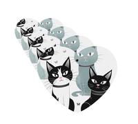 Lot de 4 cartes désodorisantes pour voiture - Motif chats noirs et blancs - À suspendre - Parfum durable - Pour aromathérapie de voiture, rétroviseur, penderie - Armoire à chaussures