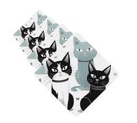 Lot de 4 cartes désodorisantes pour voiture - Motif chats noirs et blancs - À suspendre - Parfum durable - Pour aromathérapie de voiture, rétroviseur, penderie - Armoire à chaussures