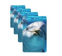 Lot de 4 cartes désodorisantes pour voiture motif dauphin avec un sourire pour homme et femme - Accessoires de voiture mignons - Diffuseur de parfum durable à suspendre - Tablettes d'aromathérapie