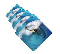 Lot de 4 cartes désodorisantes pour voiture motif dauphin avec un sourire pour homme et femme - Accessoires de voiture mignons - Diffuseur de parfum durable à suspendre - Tablettes d'aromathérapie