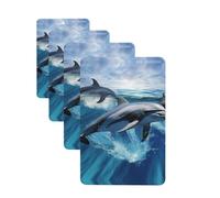 Lot de 4 cartes désodorisantes pour voiture motif dauphins pour homme et femme - Accessoires de voiture mignons - Diffuseur de parfum durable à suspendre - Tablettes d'aromathérapie pour voiture