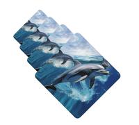 Lot de 4 cartes désodorisantes pour voiture motif dauphins pour homme et femme - Accessoires de voiture mignons - Diffuseur de parfum durable à suspendre - Tablettes d'aromathérapie pour voiture