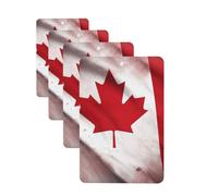 Lot de 4 cartes désodorisantes pour voiture motif drapeau canadien pour homme et femme - Accessoires de voiture mignons - Diffuseur de parfum durable à suspendre - Tablettes d'aromathérapie pour