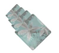 Lot de 4 cartes désodorisantes pour voiture - Motif feuilles gris menthe - Pour homme et femme - Accessoires de voiture mignons - Diffuseur de parfum durable à suspendre - Tablettes d'aromathérapie