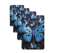 Lot de 4 cartes désodorisantes pour voiture motif papillon bleu pour homme et femme - Accessoires de voiture mignons - Diffuseur de parfum durable à suspendre - Tablettes d'aromathérapie pour voiture