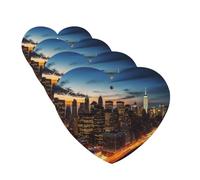 Lot de 4 cartes désodorisantes pour voiture motif paysage de New York pour homme et femme - Accessoires de voiture mignons - Diffuseur de parfum durable à suspendre - Tablettes d'aromathérapie pour