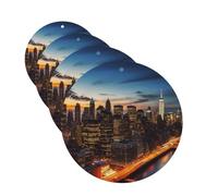 Lot de 4 cartes désodorisantes pour voiture motif paysage de New York pour homme et femme - Accessoires de voiture mignons - Diffuseur de parfum durable à suspendre - Tablettes d'aromathérapie pour