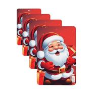Lot de 4 cartes désodorisantes pour voiture - Motif Père Noël - Pour homme et femme - Accessoires de voiture mignons - Longue durée - Diffuseur de parfum à suspendre - Tablettes d'aromathérapie pour