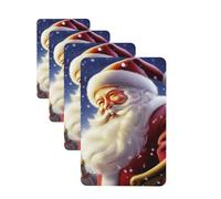 Lot de 4 cartes désodorisantes pour voiture motif Père Noël pour homme et femme - Accessoires de voiture mignons - Diffuseur de parfum durable à suspendre - Tablettes d'aromathérapie pour voiture