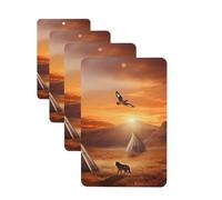 Lot de 4 cartes désodorisantes pour voiture Native American Tribes - Cartes parfumées à suspendre pour chambre à coucher, armoire, voiture, tablettes d'aromathérapie pour homme et femme - Pendentif