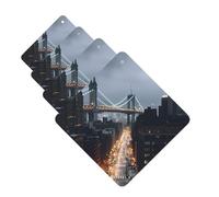 Lot de 4 cartes désodorisantes pour voiture New York City - Cartes parfumées à suspendre - Tablettes d'aromathérapie personnalisées - Cadeaux pour homme et femme - Parfum lavande